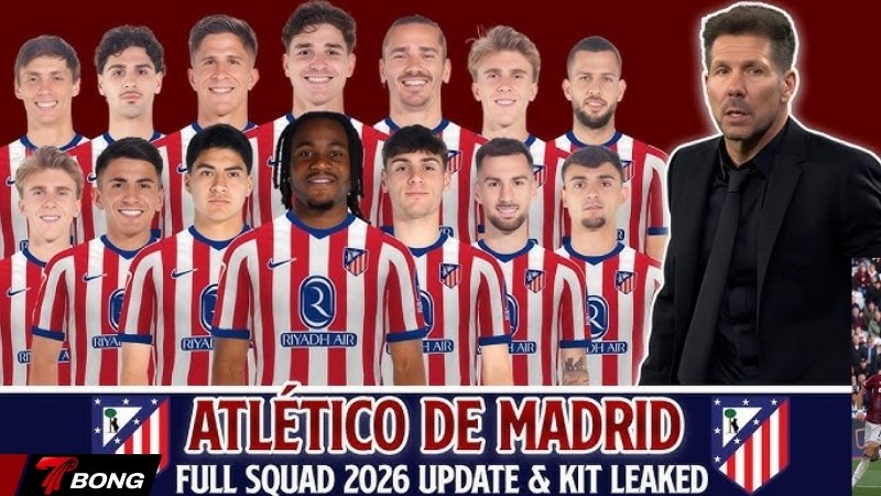 Đội hình màu giải hiện tại của Atletico